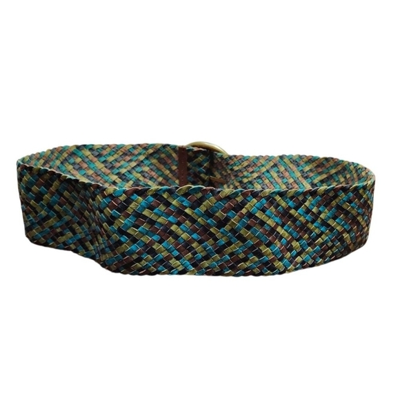 Kookai Wide Braided Belt Large Brass Oval Buckle EUC 38 " Waist - Picture 4 of 10